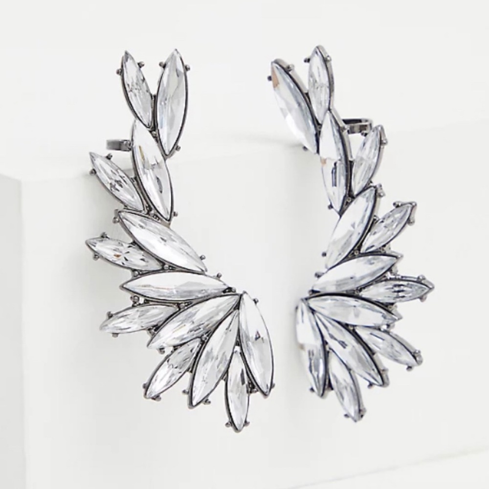🆕 Silver-Tone Rhinestone Crawler Earrings Torrid - Picture 2 of 5